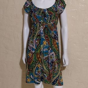 Musette Dress sz Small Tunic Boho Paisley Empire w